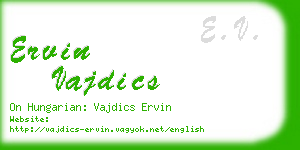 ervin vajdics business card